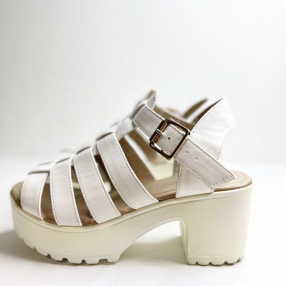 KOI WHITE CHUNK SANDAL VEGAN SIZE 8 - Picture 3 of 13